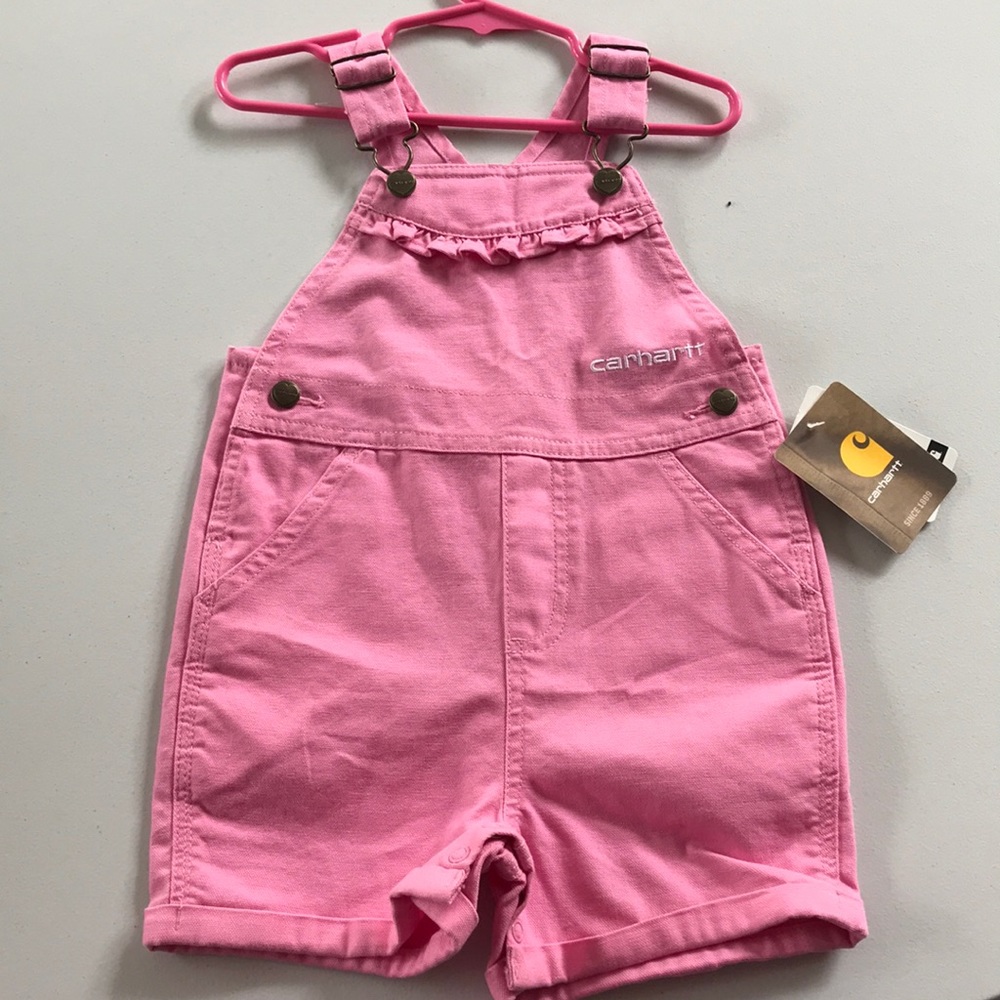 NWT girls Carhartt shorts overalls size 24 mo.